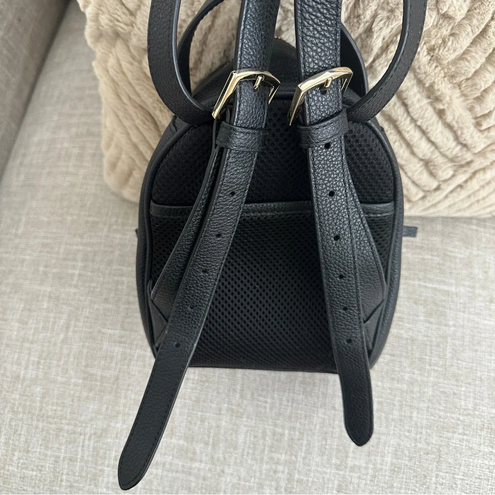 Furla Pebbled Black Studded Women's Backpack - Picture 6 of 6